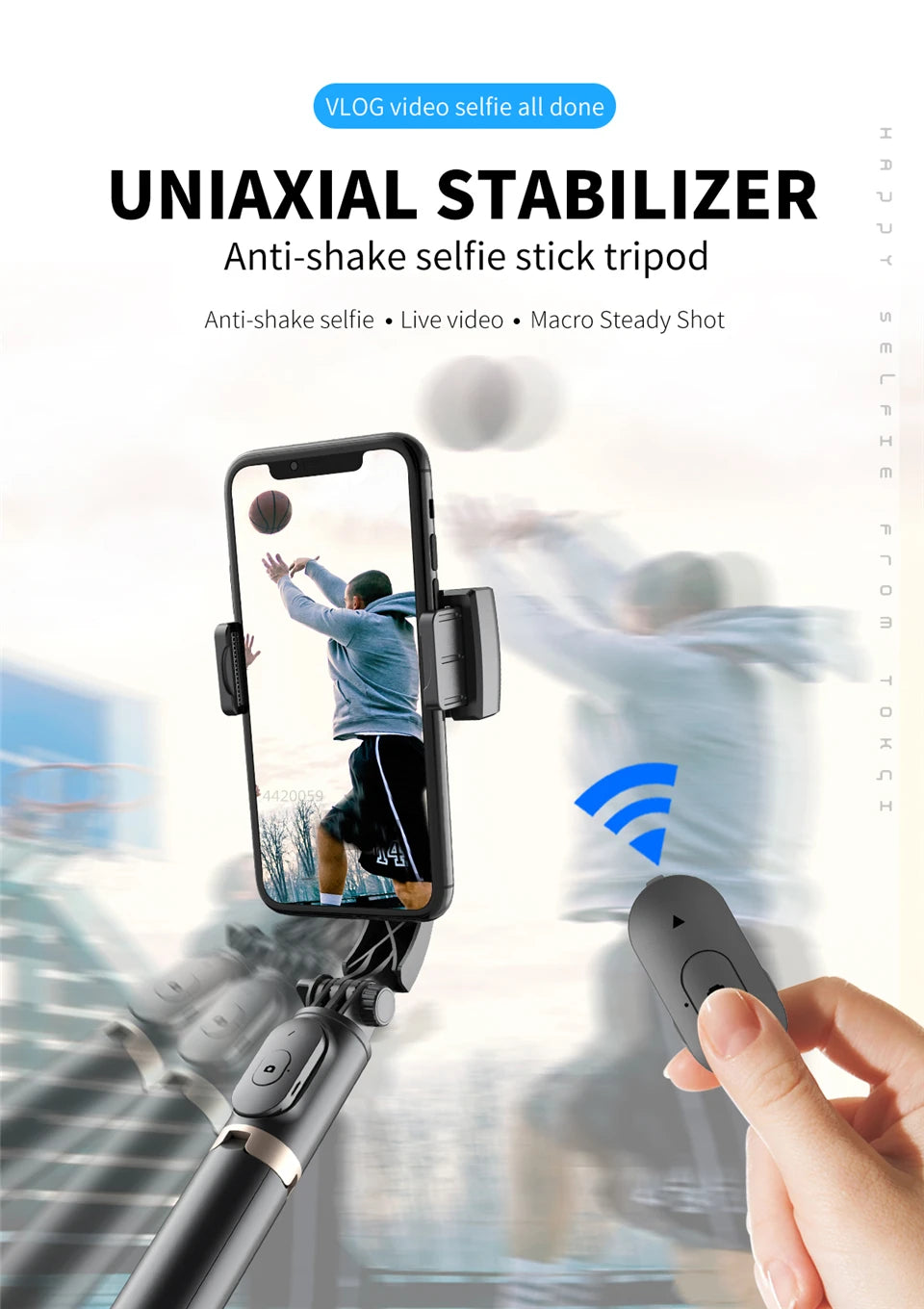 Roreta 2023 New Gimbal Stabilizer Selfie Stick