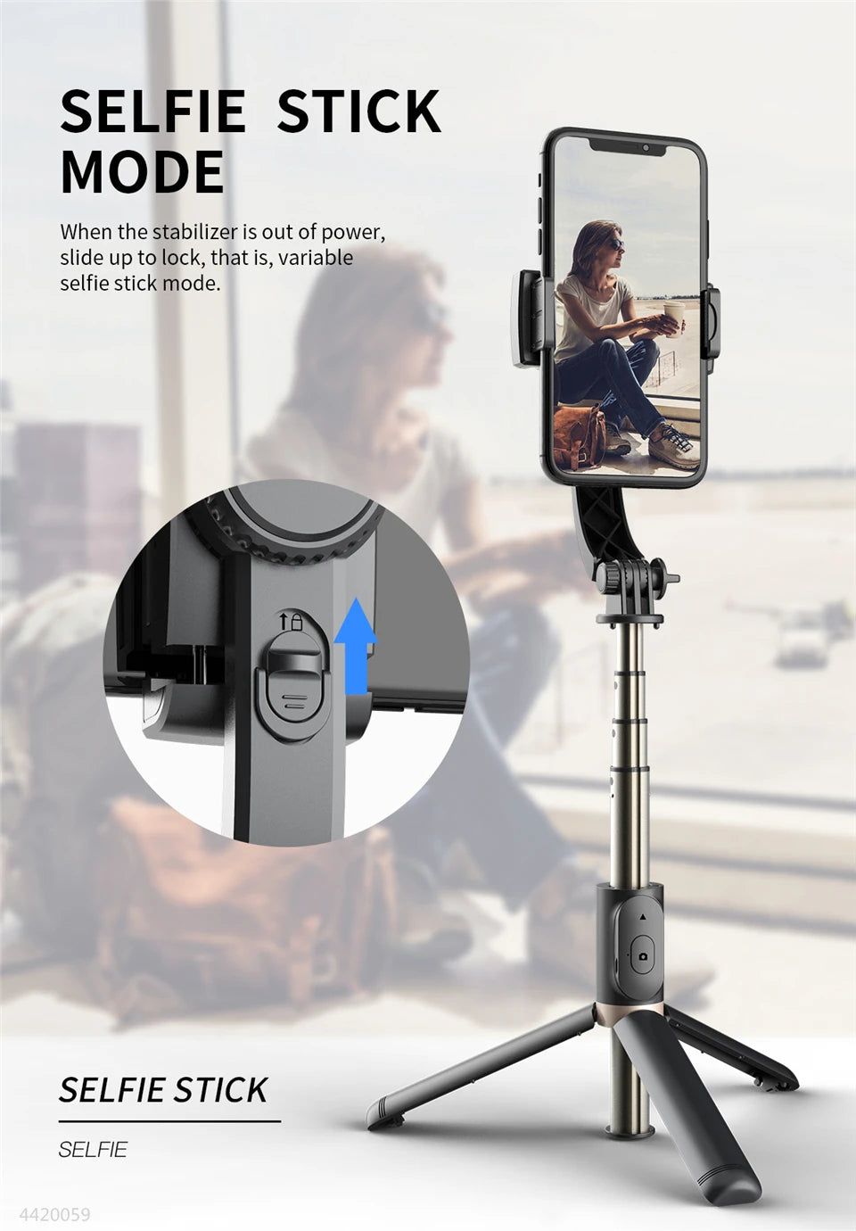 Roreta 2023 New Gimbal Stabilizer Selfie Stick