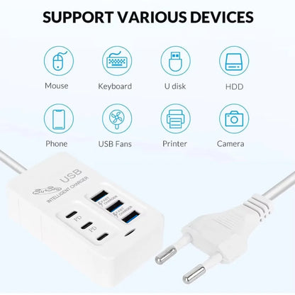 6 IN 1 USB Charger 35W PD Type C Fast