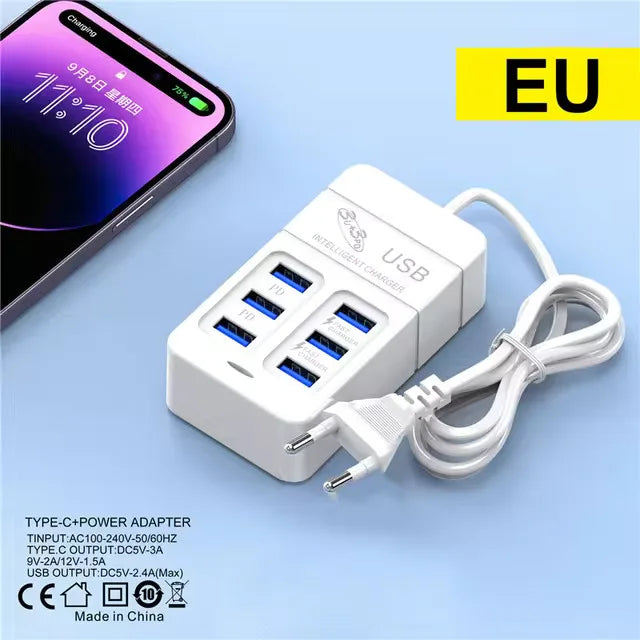 6 IN 1 USB Charger 35W PD Type C Fast