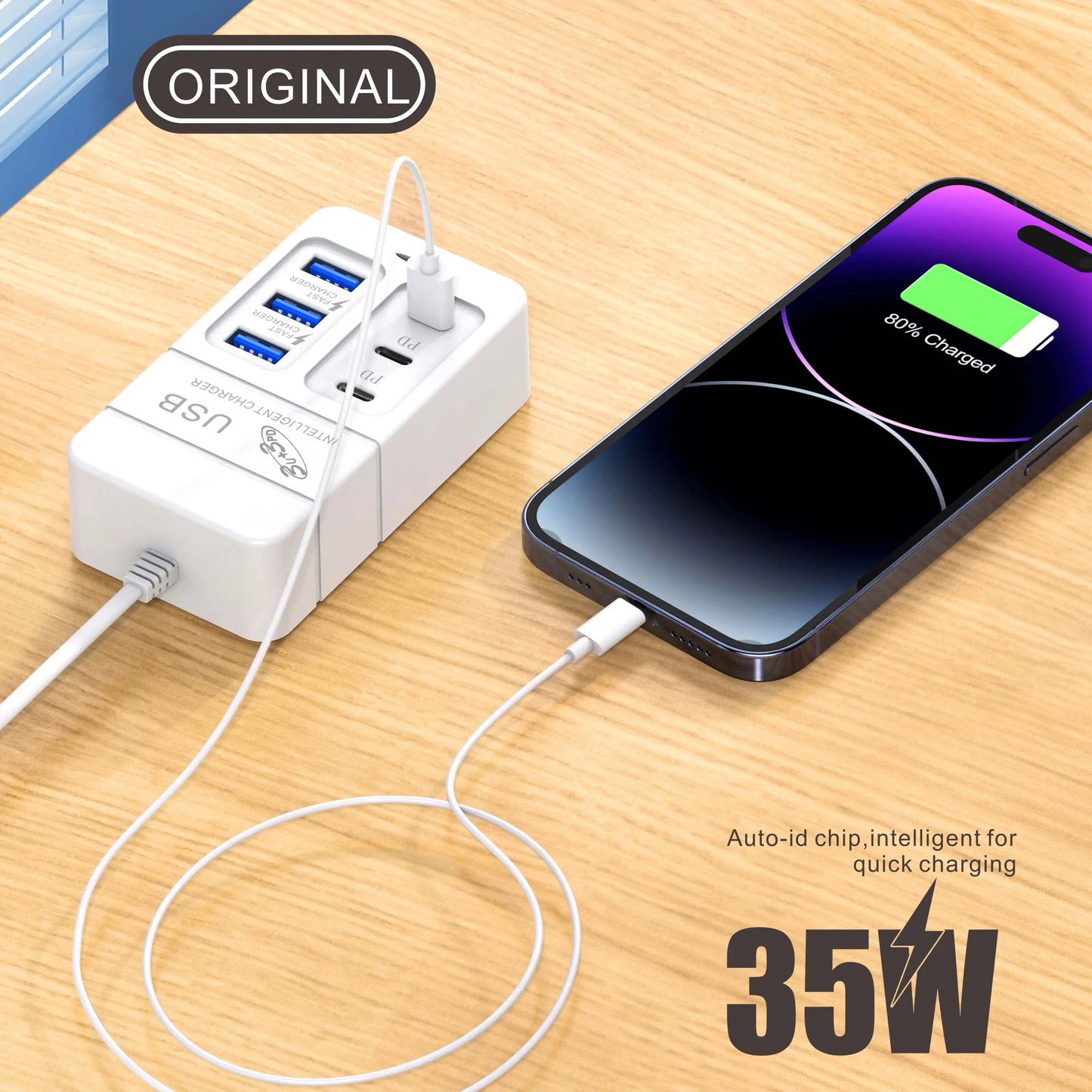 6 IN 1 USB Charger 35W PD Type C Fast