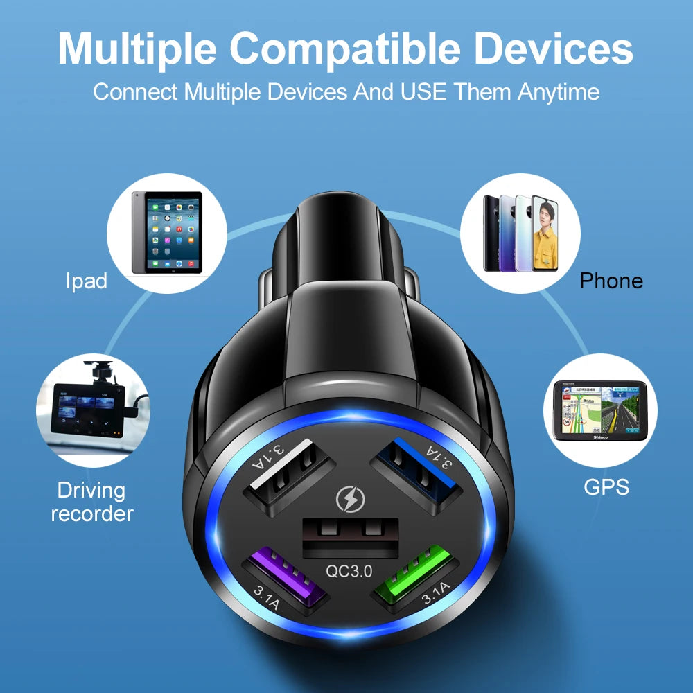 AIXXCO 3 Ports USB Car Charger