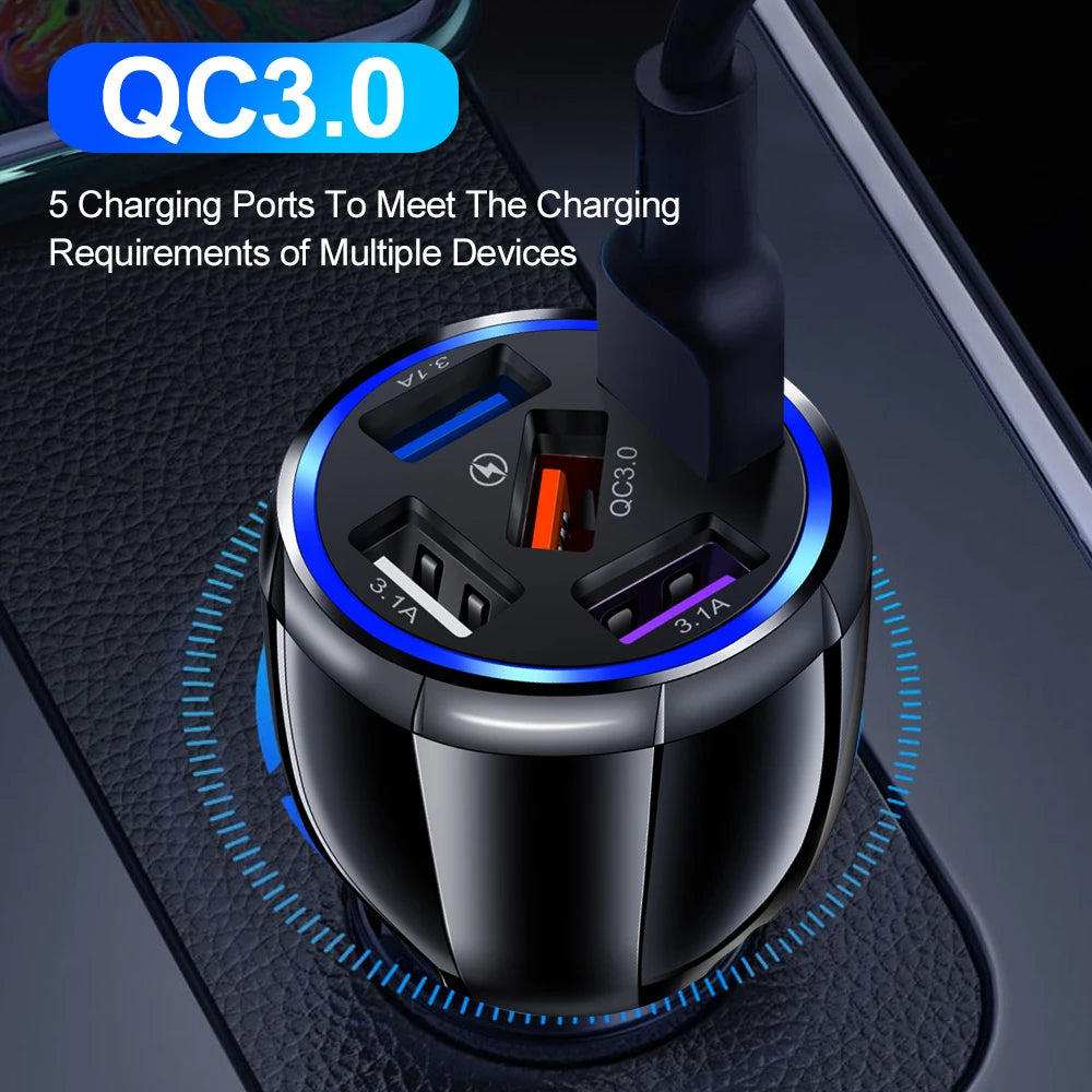 AIXXCO 3 Ports USB Car Charger