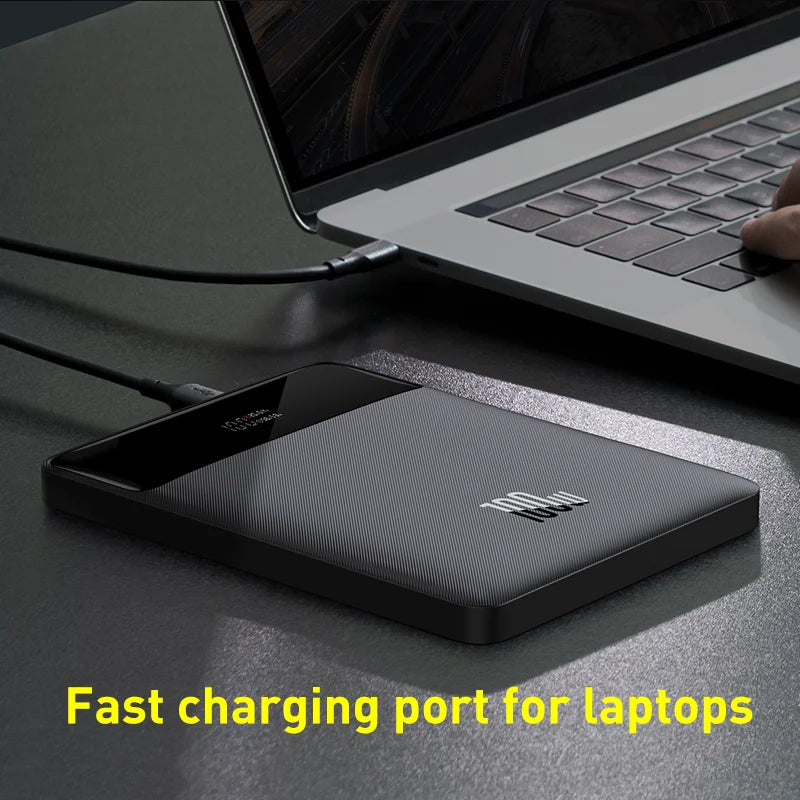 Baseus 100W Power Bank 20000mAh Type C PD Fast Charging Powerbank Portable External Battery Charger for Notebook with 100W Cable - CONGATON