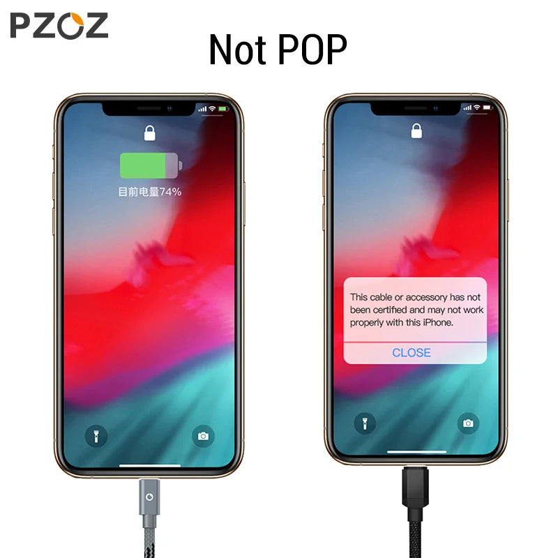 PZOZ Usb Cable For iphone cable 14 13 12 11 pro max Xs Xr X SE 8 7 6s plus ipad air mini fast charging cable For iphone charger - CONGATON