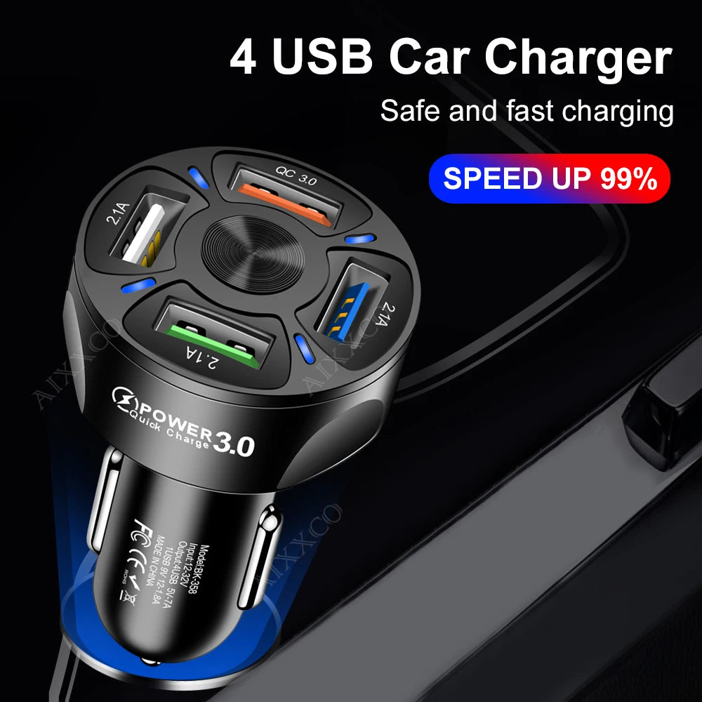 AIXXCO 3 Ports USB Car Charger