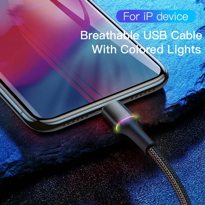 Baseus USB Cable for iPhone 6 7 8 Plus 11 12 13 Pro XS Max X XR 18W Lighting Fast Charging Charger USB Data Cable for iPad Cord - CONGATON