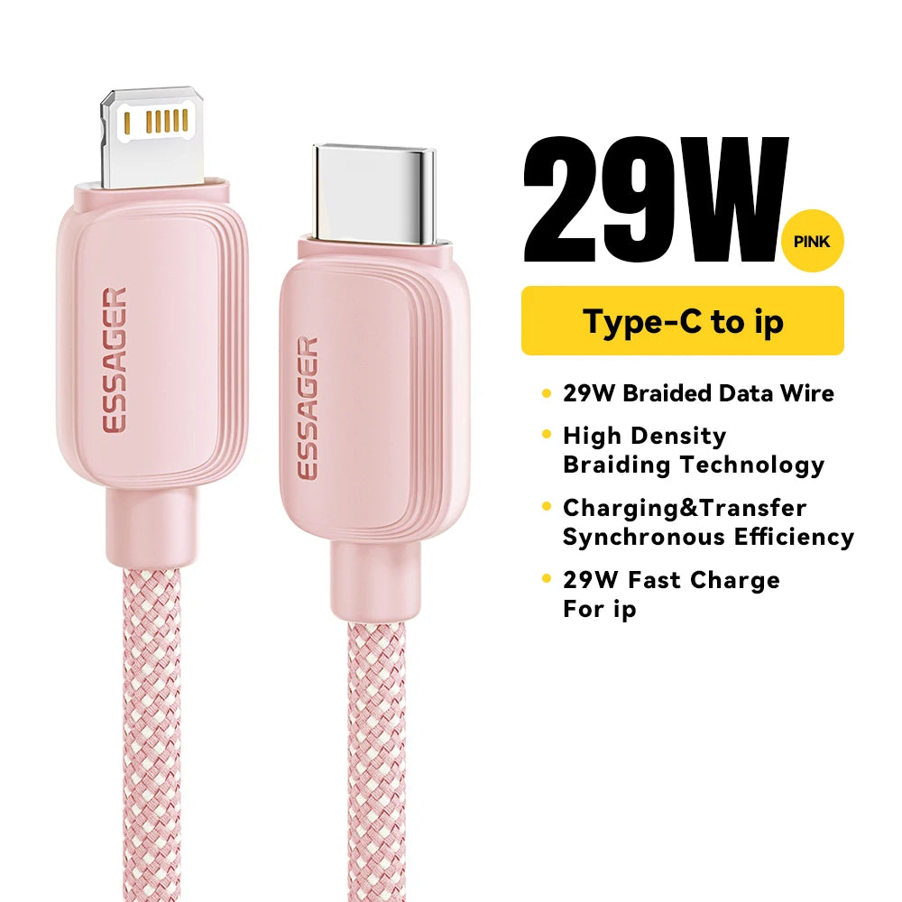 Essager USB Type C Cable For iPhone 14 13 12 11 Pro Max XS PD 20W Fast Charger USB C To Lightning 29W Wire Cord For iPad Macbook - CONGATON