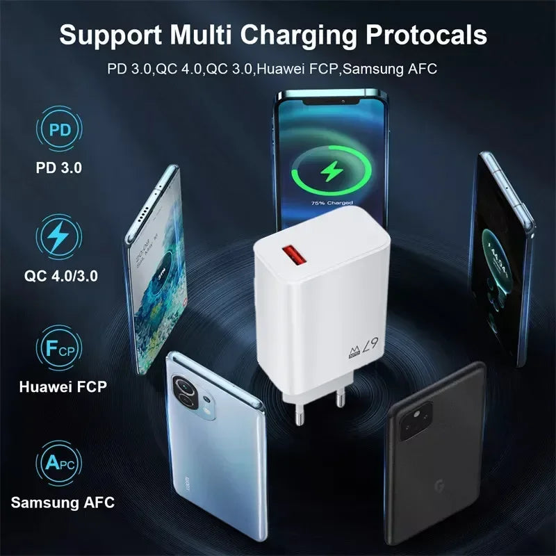 For Xiaomi 67W USB Super Fast Charger