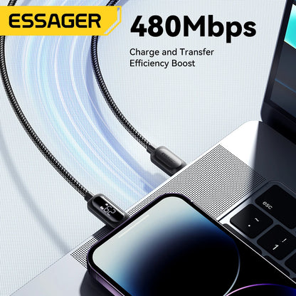 Essager USB C Cable For iPhone 14 13 12 11 Pro Max Xs Digital Display Wire PD 29W Fast Charging Type C To Lighting Data Cord - CONGATON