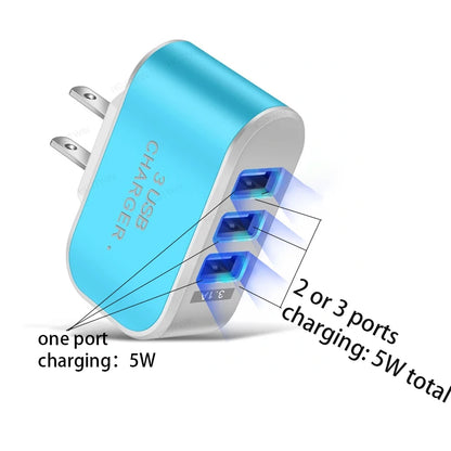 Tutew 3 USB Ports Multifunctional Charger