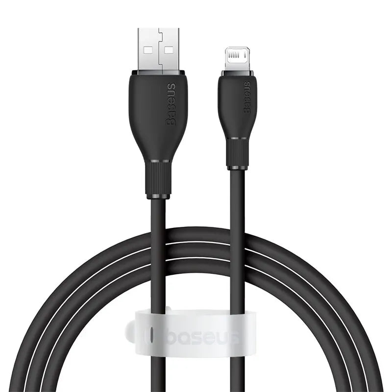 Baseus TPE 2.4A Fast Charging USB Cable for iPhone 14 13 Pro Max Xs Xr X 8 Plus Cable for iPhone iPad Air Mini 4 Charger Cable - CONGATON