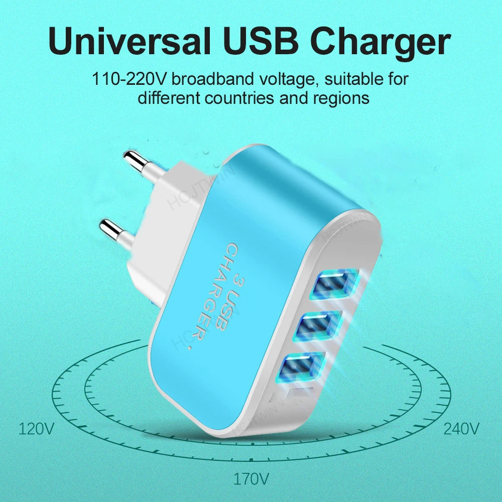 Tutew 3 USB Ports Multifunctional Charger