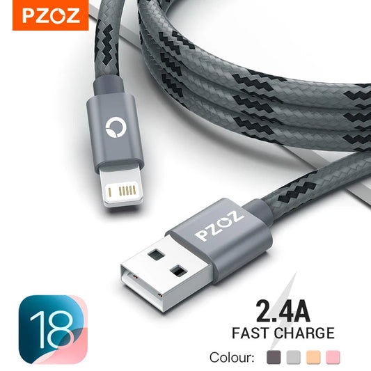 PZOZ Usb Cable For iphone cable 14 13 12 11 pro max Xs Xr X SE 8 7 6s plus ipad air mini fast charging cable For iphone charger - CONGATON