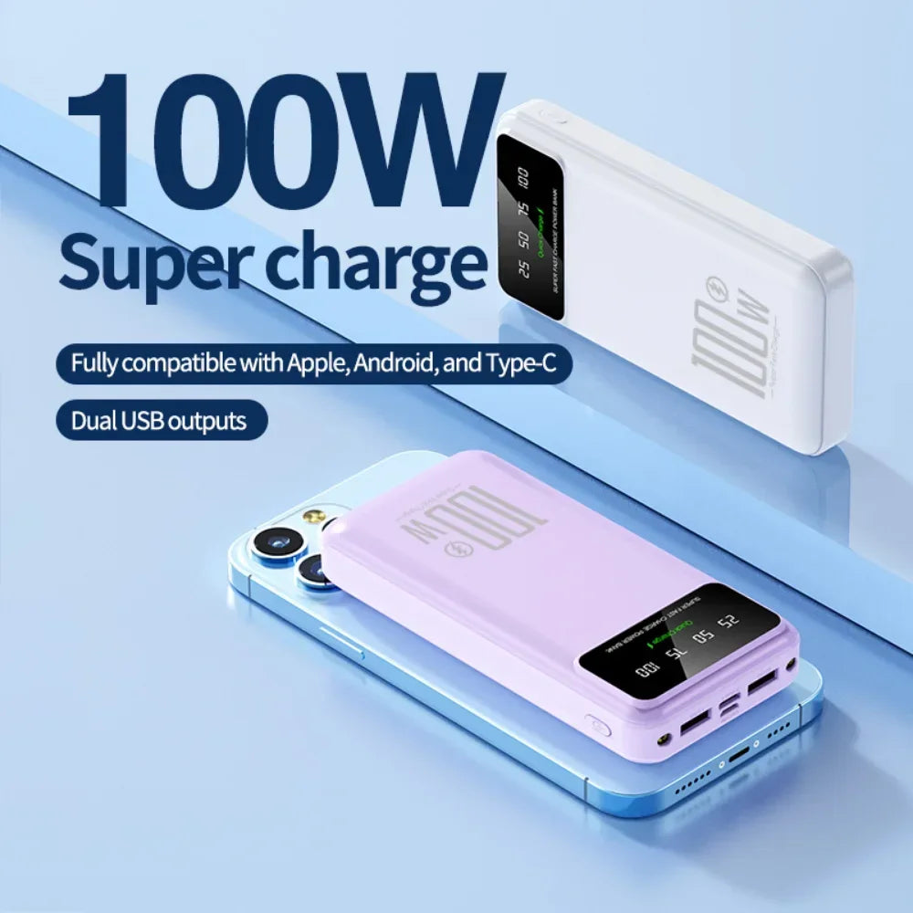 Xiaomi 50000mAh High Capacity 100W Fast Charging Power Bank Portable Charger Battery Pack Powerbank for iPhone Huawei Samsung - CONGATON