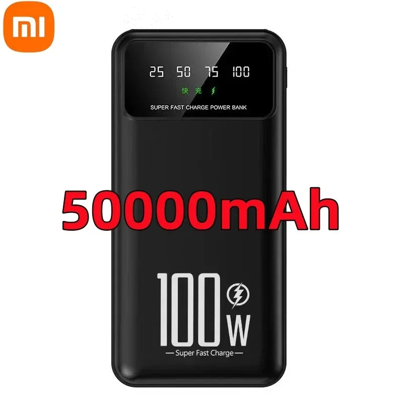 Xiaomi 50000mAh High Capacity 100W Fast Charging Power Bank Portable Charger Battery Pack Powerbank for iPhone Huawei Samsung - CONGATON