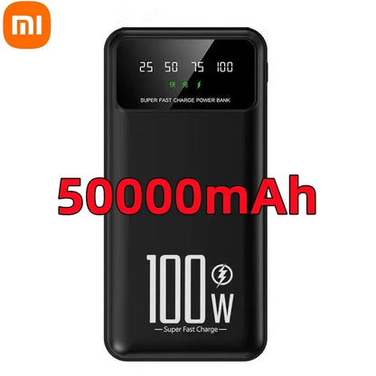 Xiaomi 50000mAh High Capacity 100W Fast Charging Power Bank Portable Charger Battery Pack Powerbank for iPhone Huawei Samsung - CONGATON