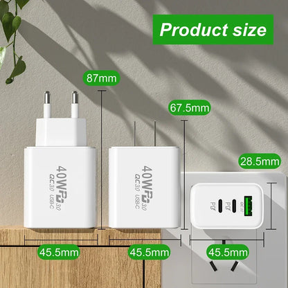 USB C Charger 40W Mobile Phone Type-C PD