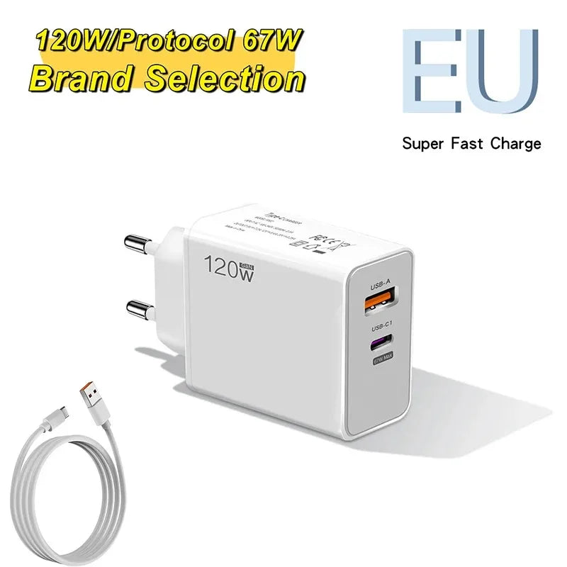 USB 120W Fast Charger Quick Charge