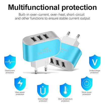 Tutew 3 USB Ports Multifunctional Charger