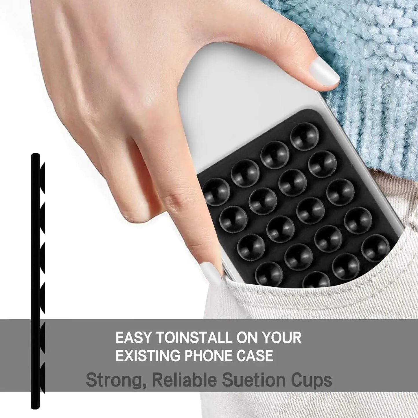 Strong Grip Phone Holder Adhesive Silicone Suction