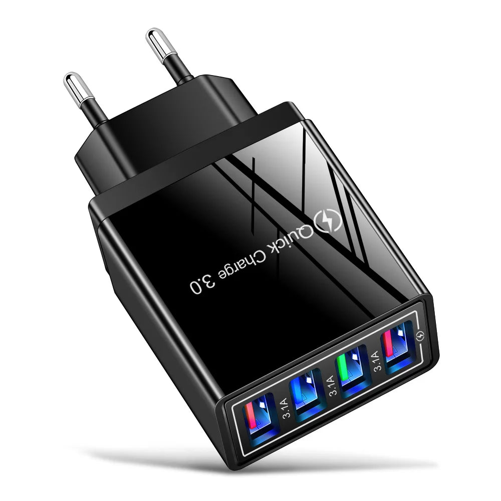 EU US Plug USB Charger Multi Port 4 USB