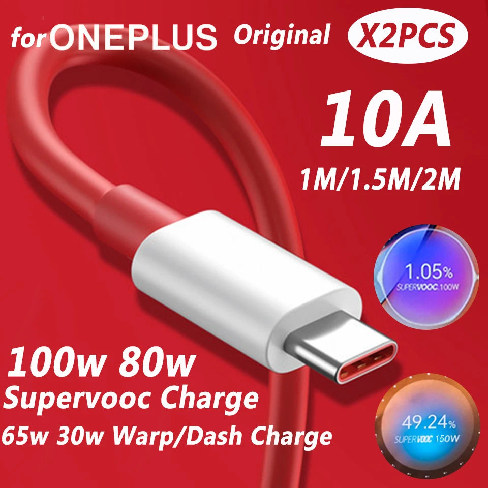 Oneplus 13 12 11 Cable Original 80W Supervooc Warp Charge Usb Type C Cable 100W Fast Charge One Plus 10T Nord CE 4 10 Ace 3 Pro - CONGATON