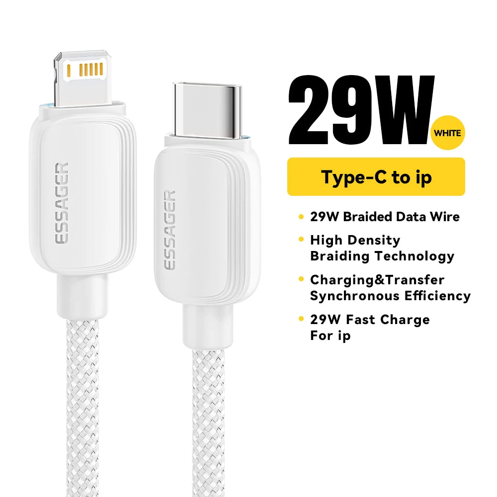 Essager USB Type C Cable For iPhone 14 13 12 11 Pro Max XS PD 20W Fast Charger USB C To Lightning 29W Wire Cord For iPad Macbook - CONGATON