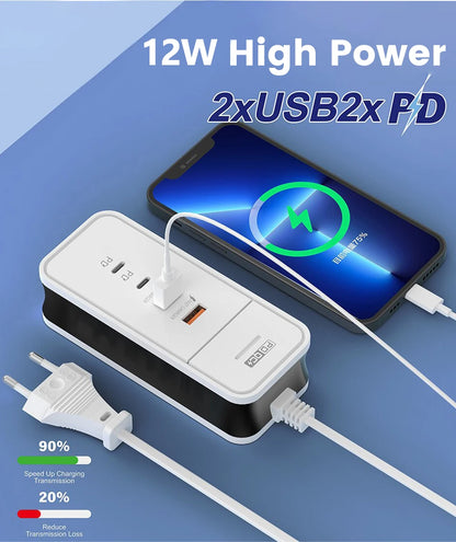 4 Port USB Charger QC 3.0 PD 12W