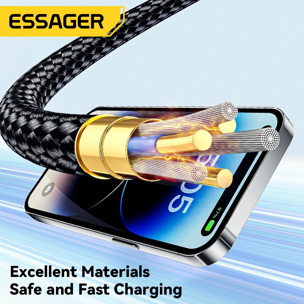 Essager USB C Cable For iPhone 14 13 12 11 Pro Max Xs 8 Plus iPad Macbook Wire 29W PD Fast Charging Type C To Lighting Data Cord - CONGATON