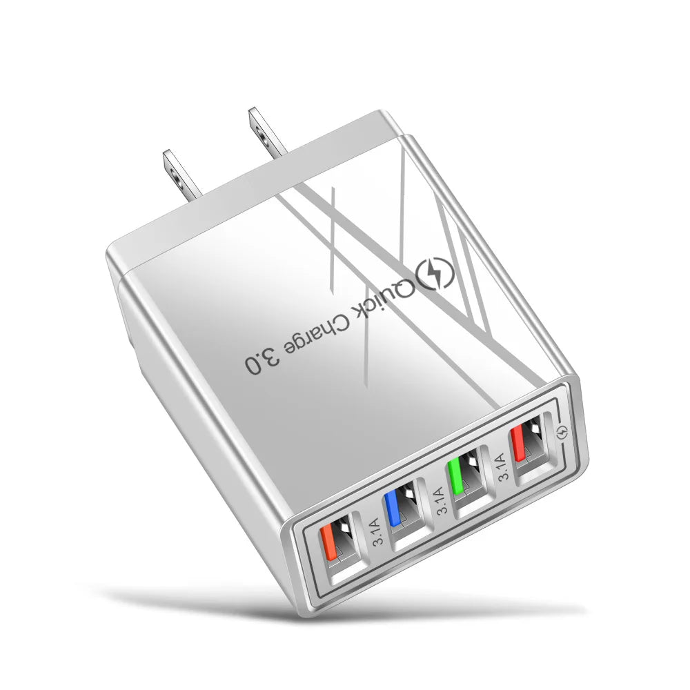 EU US Plug USB Charger Multi Port 4 USB