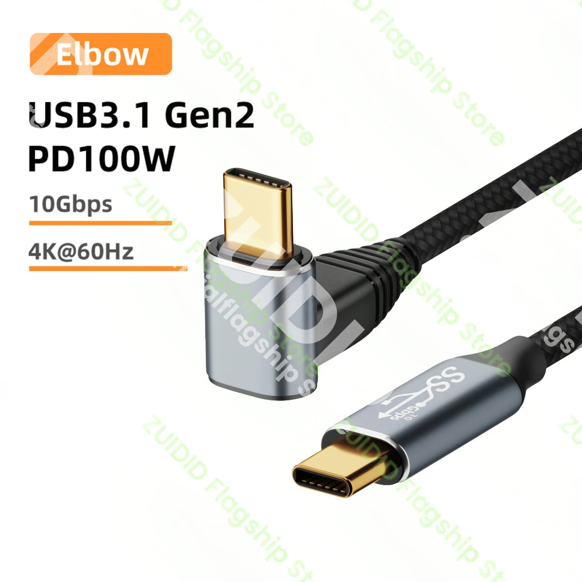 USB C to USB Type C 3.1 Gen2 10Gbps Thunderbolt 3 4K@60Hz Cable PD100W 5A Fast Charging Cable For MacBook Pro Steam Deck Samsung - CONGATON