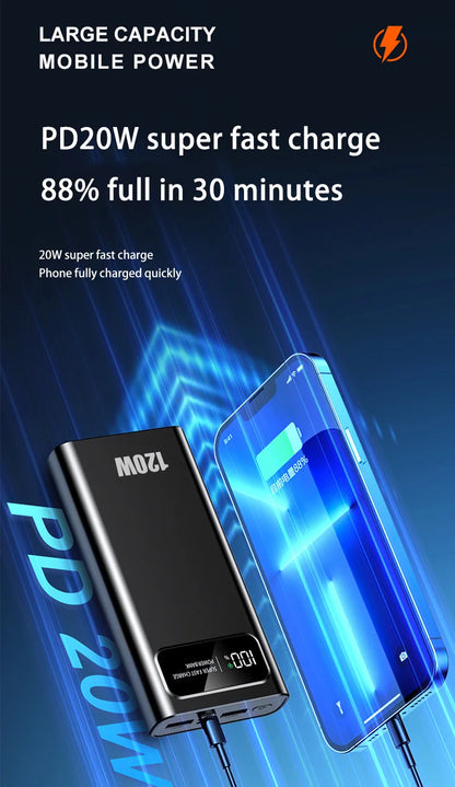 Xiaomi 200000mAh 120W Power Bank Super Fast Charging Battery High Capacity Digital Display Power Bank For iPhone Samsung Huawei - CONGATON