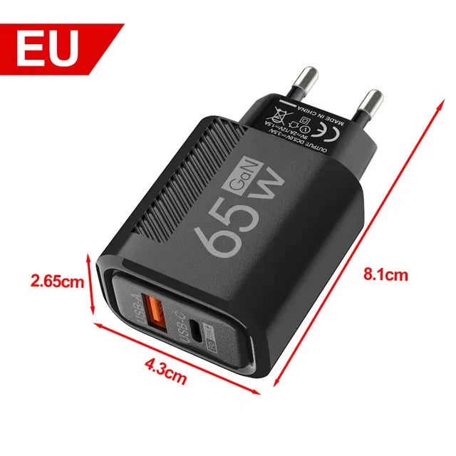 65W GaN USB C Charger Fast Charging