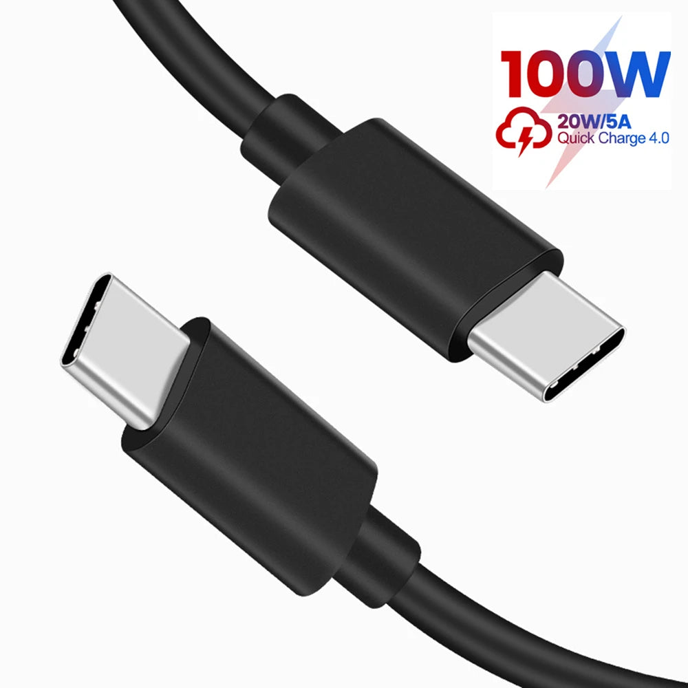 USB Cable PD100W USB C to Type C Fast Charger Cable for Xiaomi Samsung Huawei MacBook iPad 5A Mobile Phone Cord USB Cable Type C - CONGATON