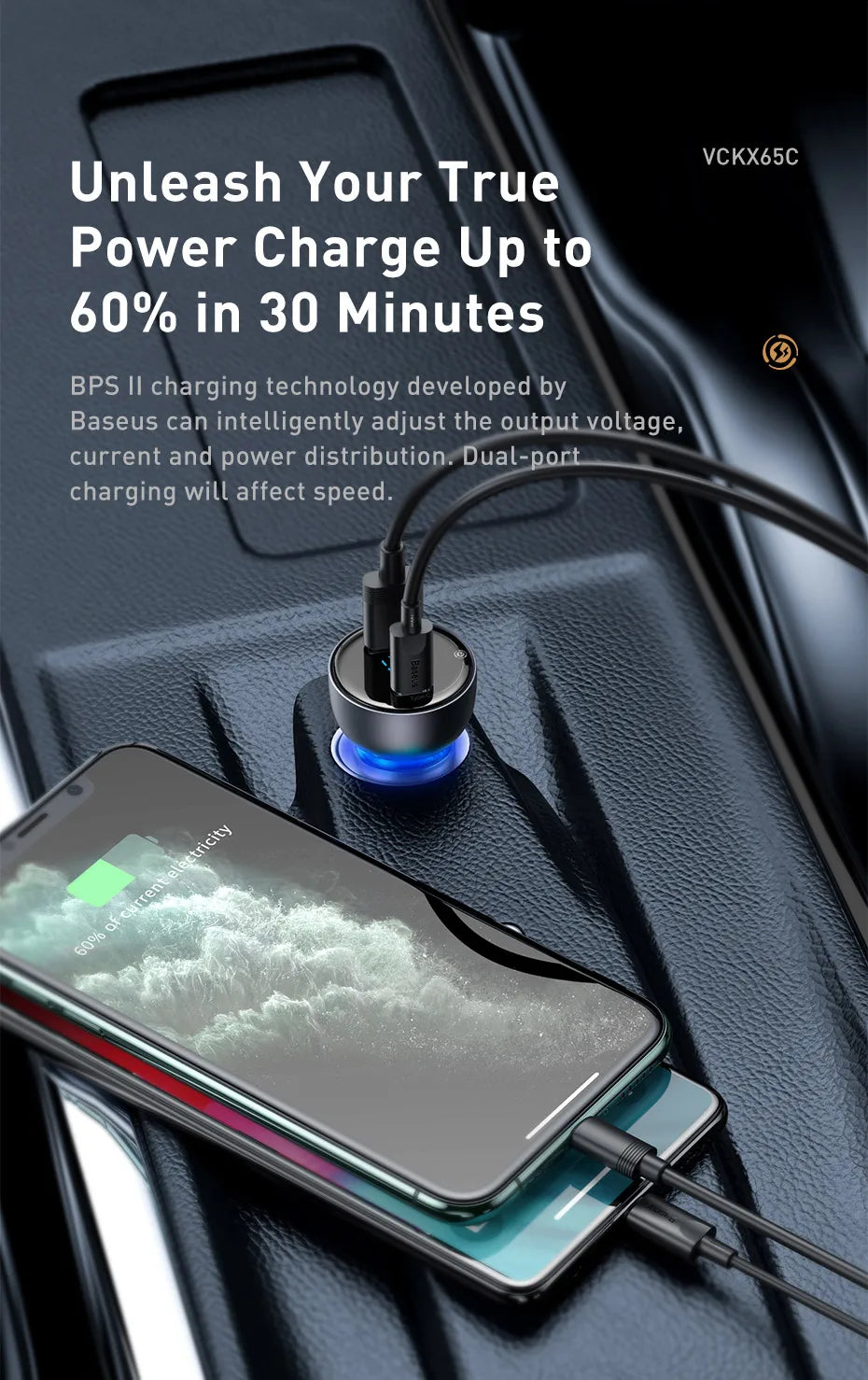 Baseus 65W PPS Car Charger