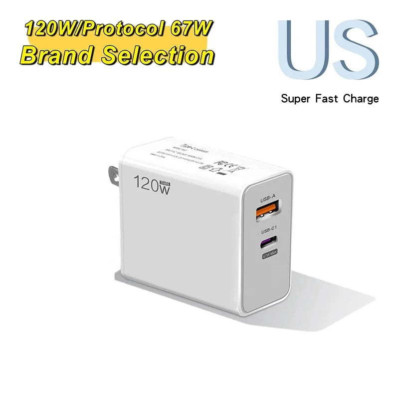 USB 120W Fast Charger Quick Charge