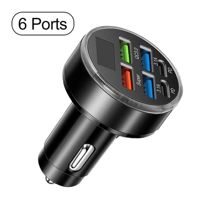 100W 6/8 Ports Car Charger Fast Charging