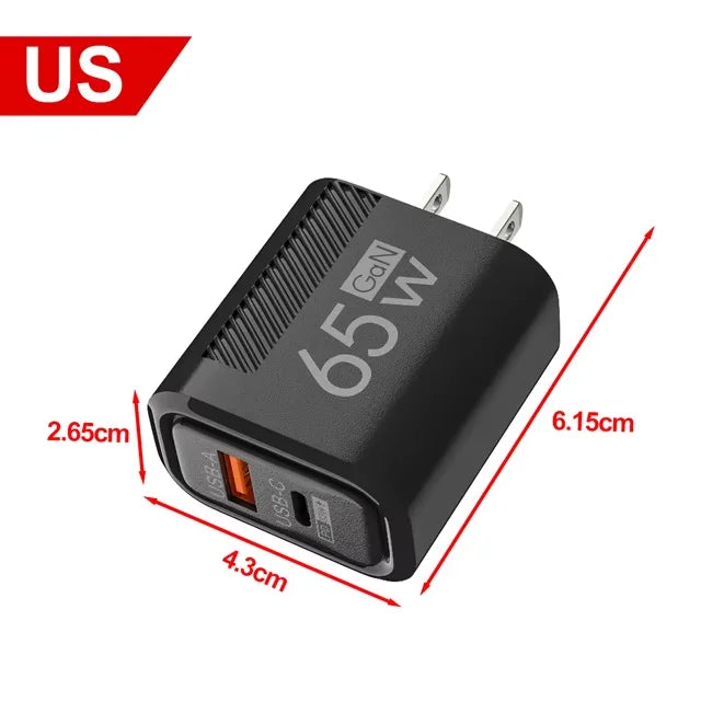 65W GaN USB C Charger Fast Charging