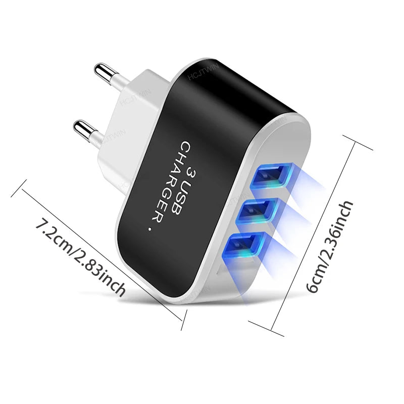 Tutew 3 USB Ports Multifunctional Charger