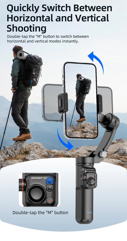 Handheld 3-Axis Gimbal Phone Holder Anti Shake