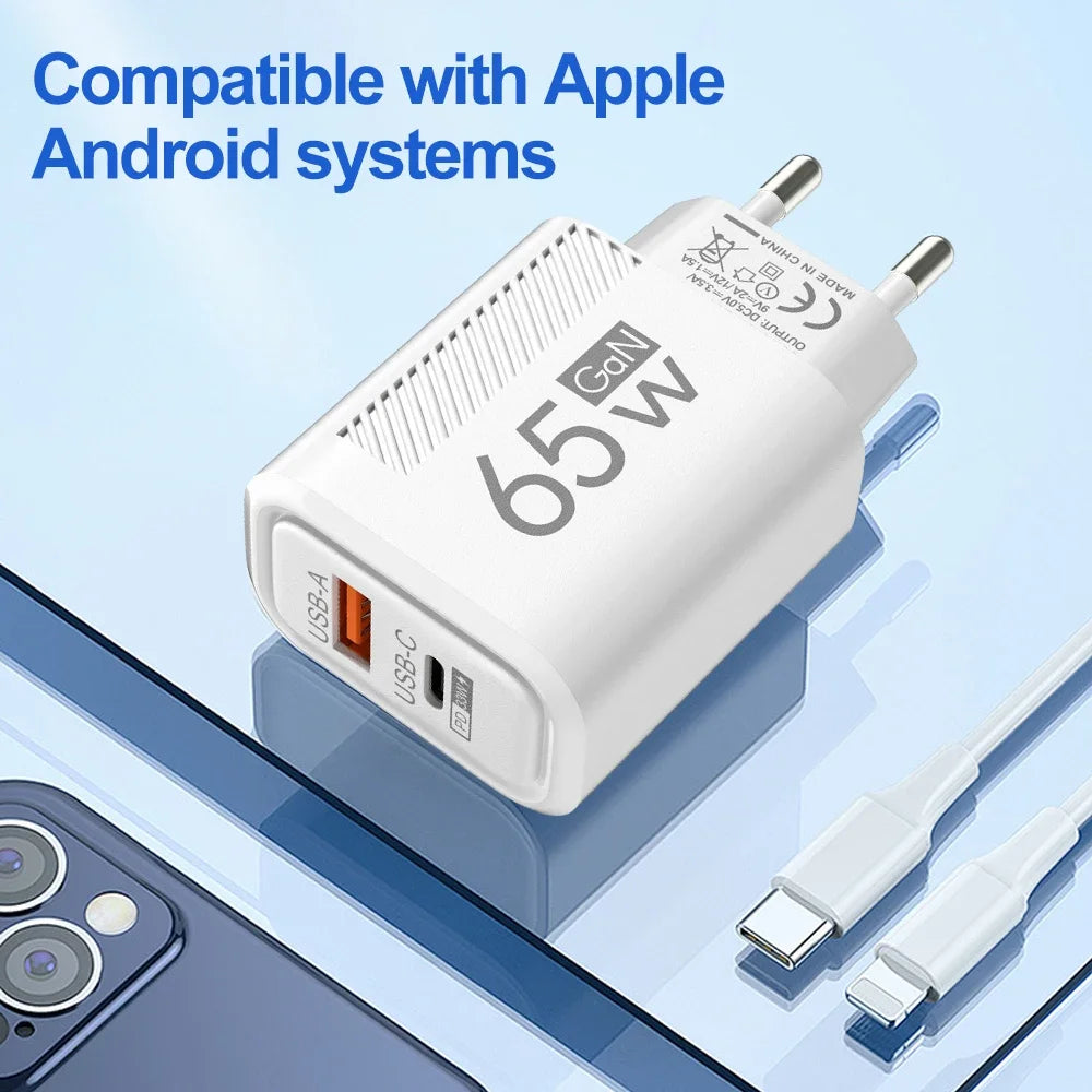 65W GaN USB C Charger Fast Charging