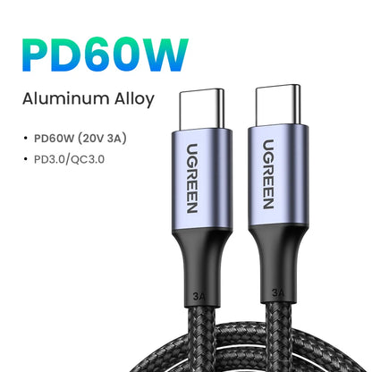 UGREEN 100W USB Type C To USB C Cable For Samsung Galaxy S24 For iPhone 15 Macbook Xiaomi PD Fast Charging Charger 5A Fast USB C - CONGATON