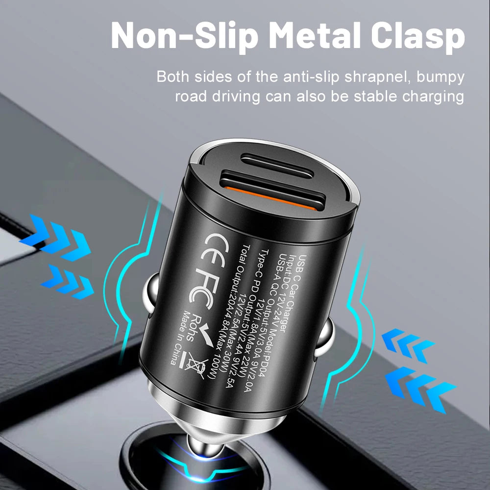 100W PD Car Charger USB Type C