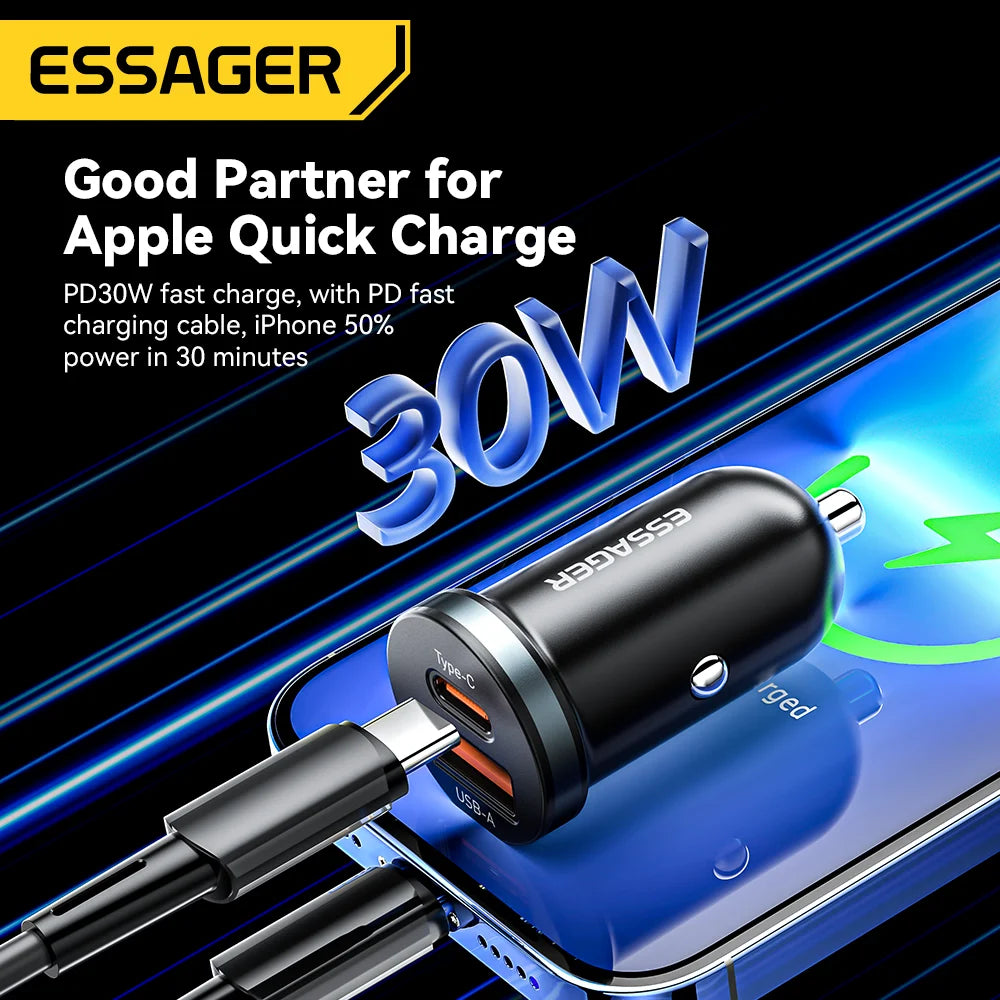 Essager 30W USB C Car Charger