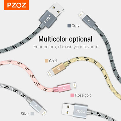 PZOZ Usb Cable For iphone cable 14 13 12 11 pro max Xs Xr X SE 8 7 6s plus ipad air mini fast charging cable For iphone charger - CONGATON