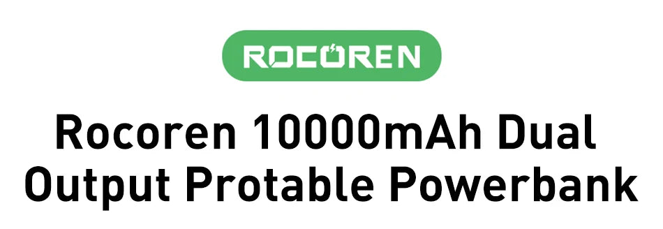 Rocoren Power Bank 10000mAh Portable Charger External Battery PoverBank 10000 Fast Charging Powerbank For iPhone Xiaomi mi POCO - CONGATON