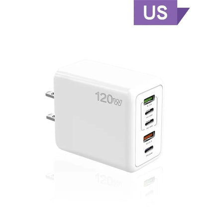 Total 120W USB Charger 5 Ports Type C