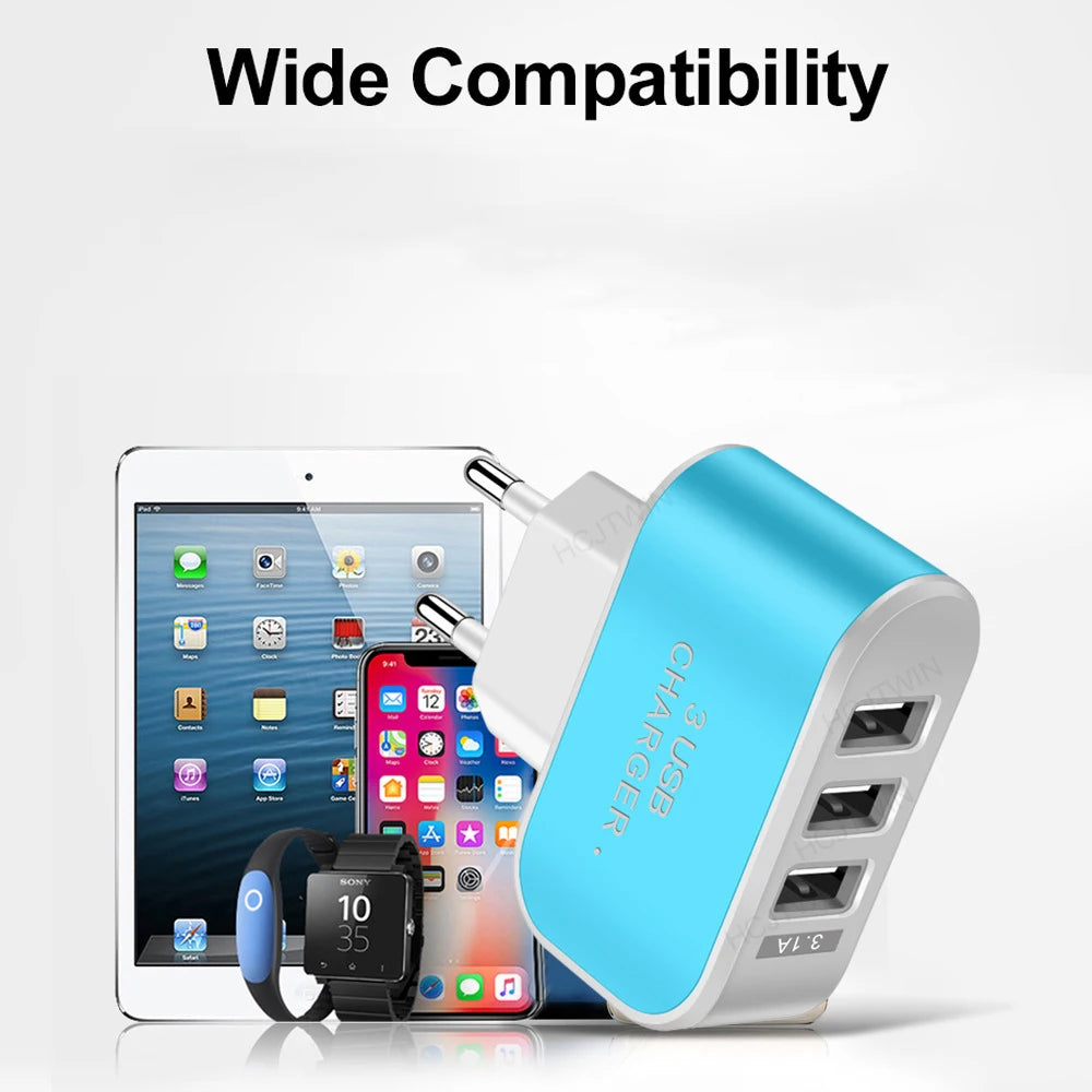 Tutew 3 USB Ports Multifunctional Charger