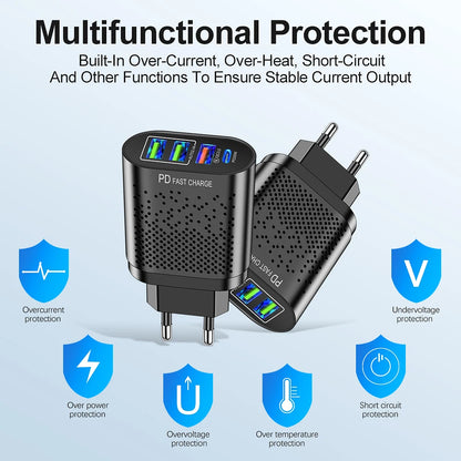 Total 45W 4 in 1 3 USB 1 Type C